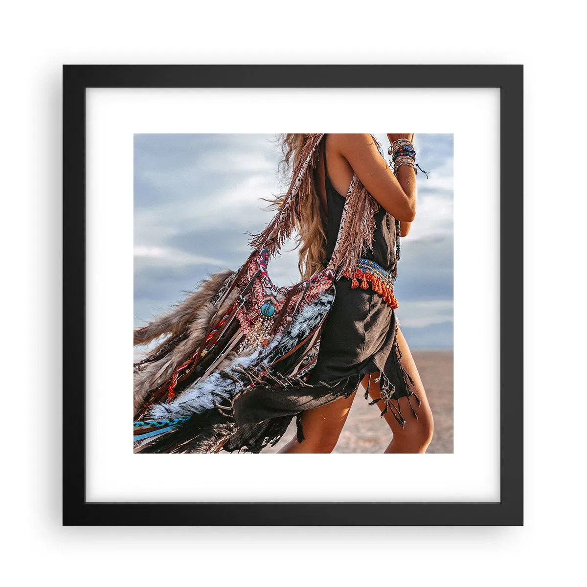 Poster in einem schwarzem Rahmen - Das Mädchen des Schamanen - 30x30 cm