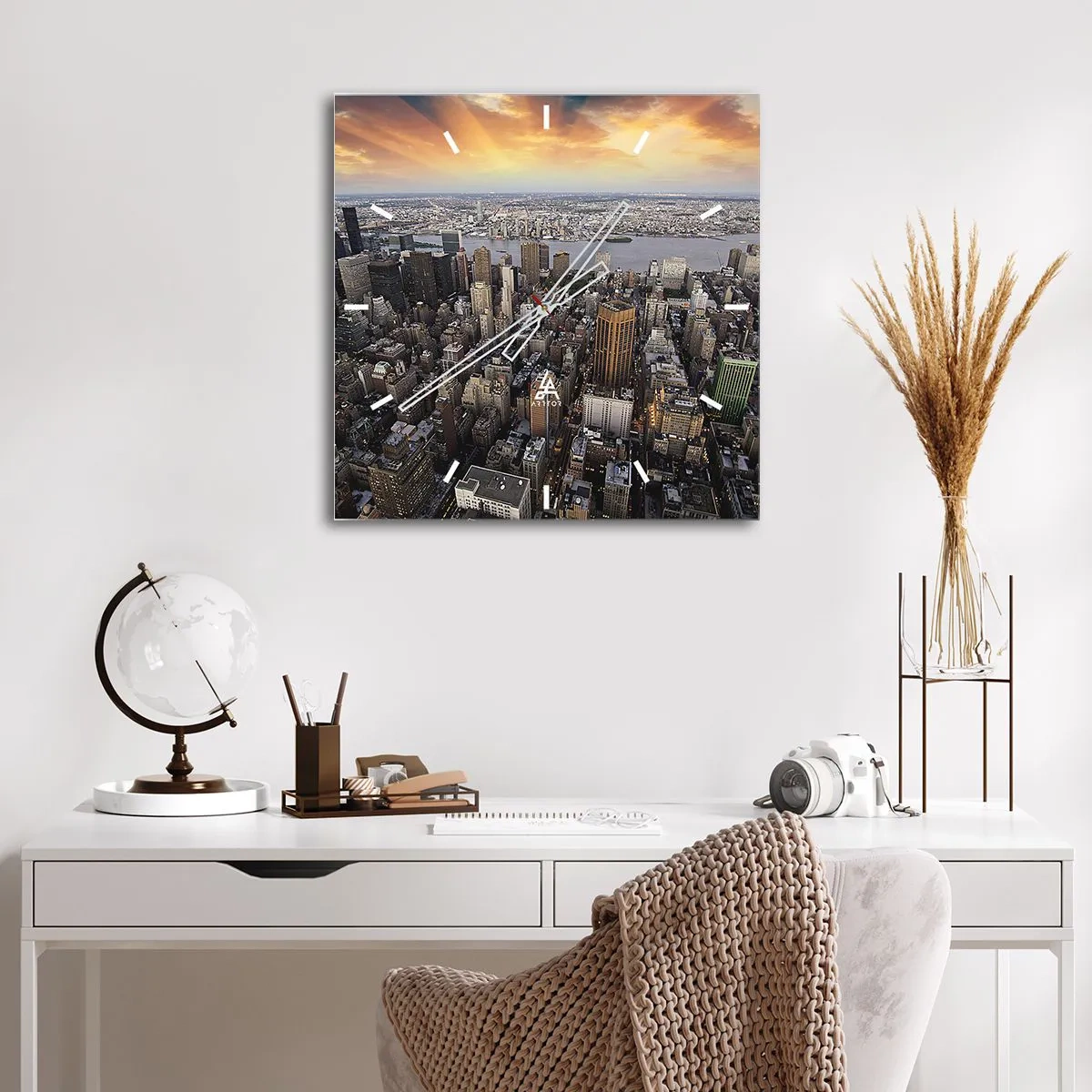 Wanduhr - Glasuhr - Das schlagende Herz unserer Zeit - 40x40 cm