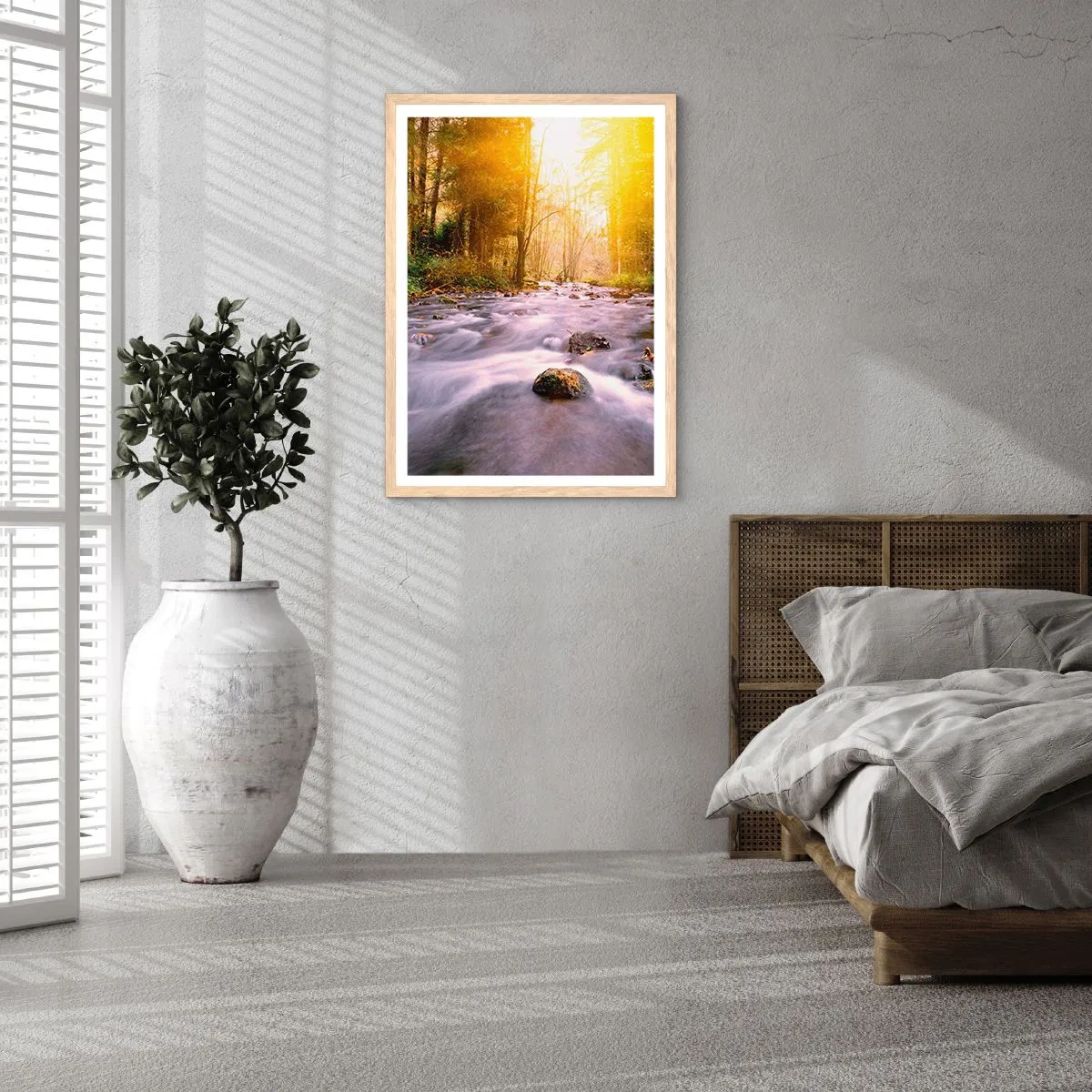 Poster in einem Rahmen aus heller Eiche - Malachit im Silber- und Goldrahmen - 70x100 cm