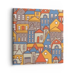 Bild auf Leinwand - Leinwandbild - Hinter dem Haus ist das Haus - 30x30 cm