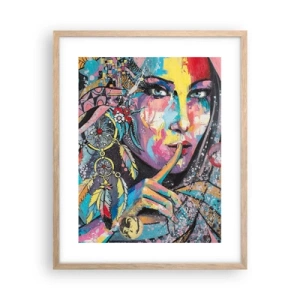 Poster in einem Rahmen aus heller Eiche - Sei still, bis du verstehst - 40x50 cm