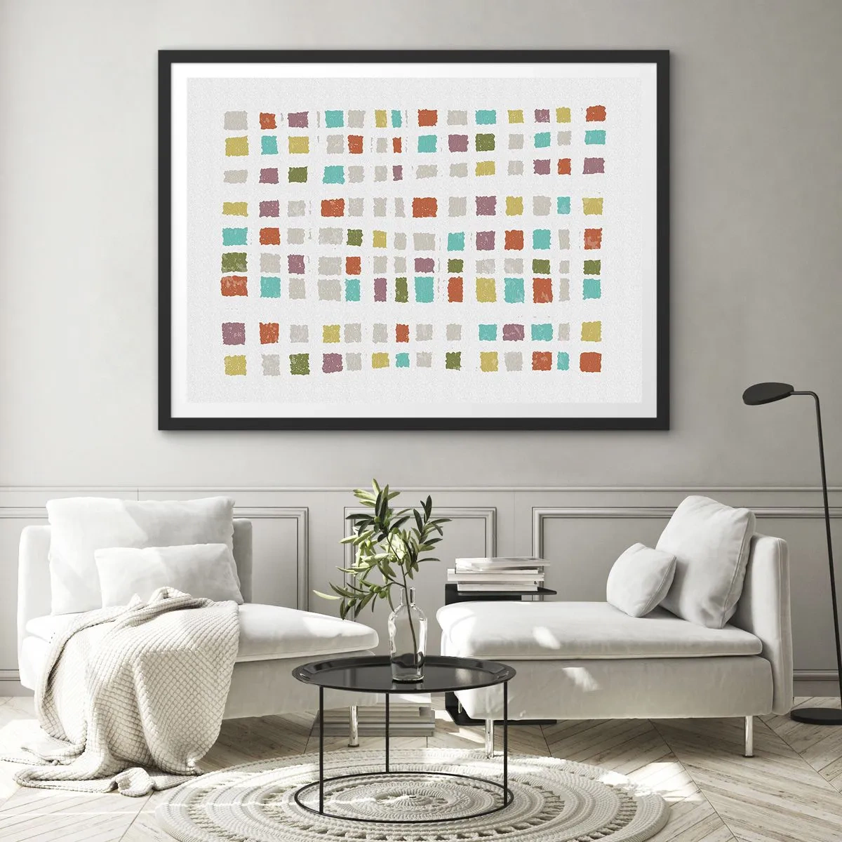 Poster in einem schwarzem Rahmen - Unbekanntes Spiel - 91x61 cm