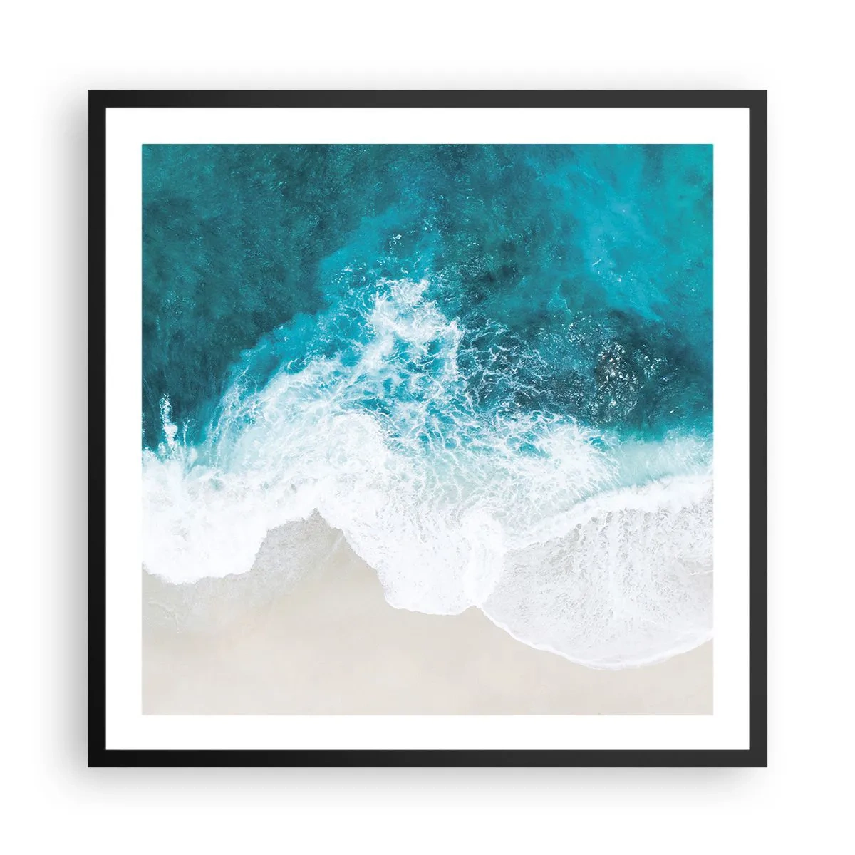 Poster in einem schwarzem Rahmen - Natürliche Liebkosung - 60x60 cm