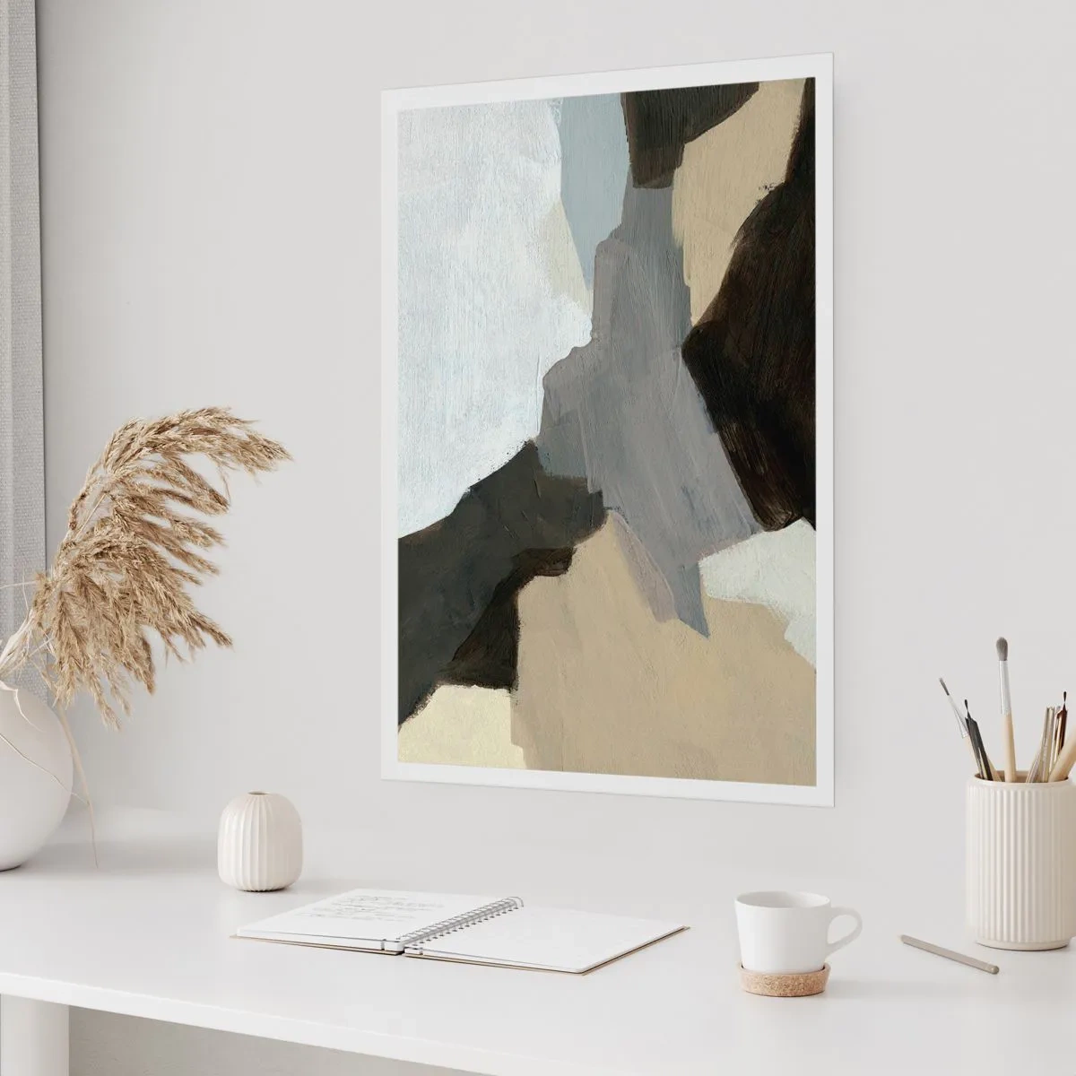 Poster - Abstraktion: Scheideweg des Graus - 61x91 cm