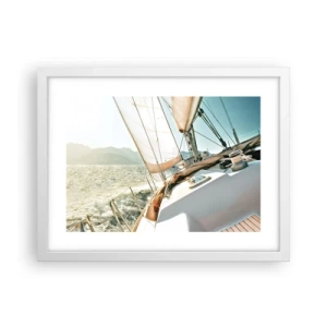 Poster in einem weißen Rahmen - Unter vollen Segeln - 40x30 cm
