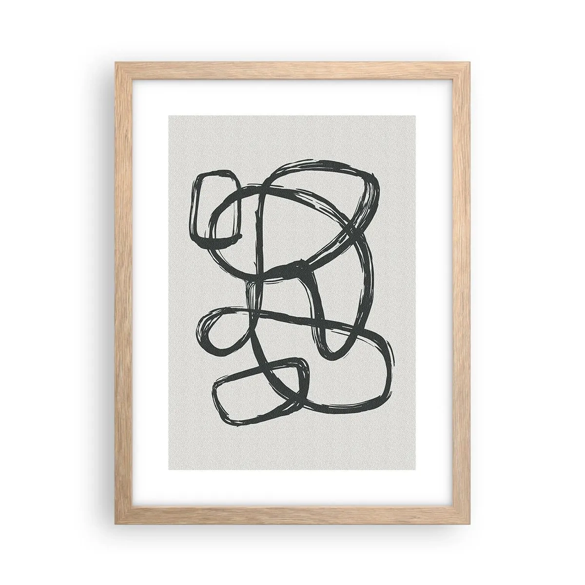 Poster in einem Rahmen aus heller Eiche - Schleifenabstraktion - 30x40 cm
