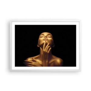 Poster in einem weißen Rahmen - Wie goldene Seide - 70x50 cm