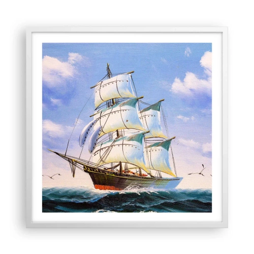 Poster in einem weißen Rahmen - Mit Stolz mit dem Wind - 60x60 cm