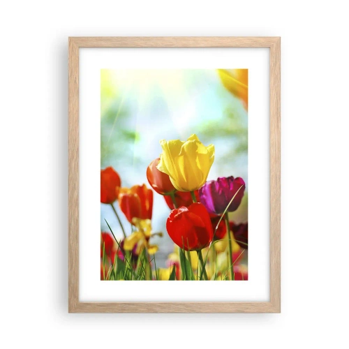 Poster in einem Rahmen aus heller Eiche - Alle Farben der Sonne - 30x40 cm