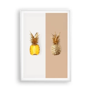 Poster in einem weißen Rahmen - Ananas für uns - 70x100 cm