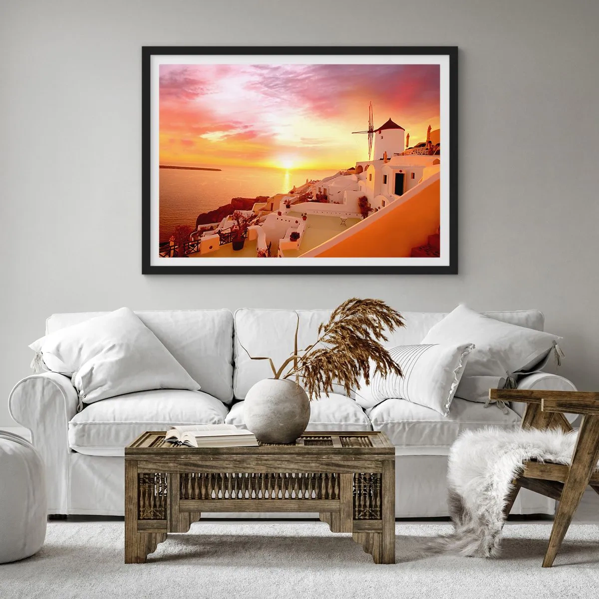 Poster in einem schwarzem Rahmen - In Weiß und Gold schmelzen - 40x30 cm