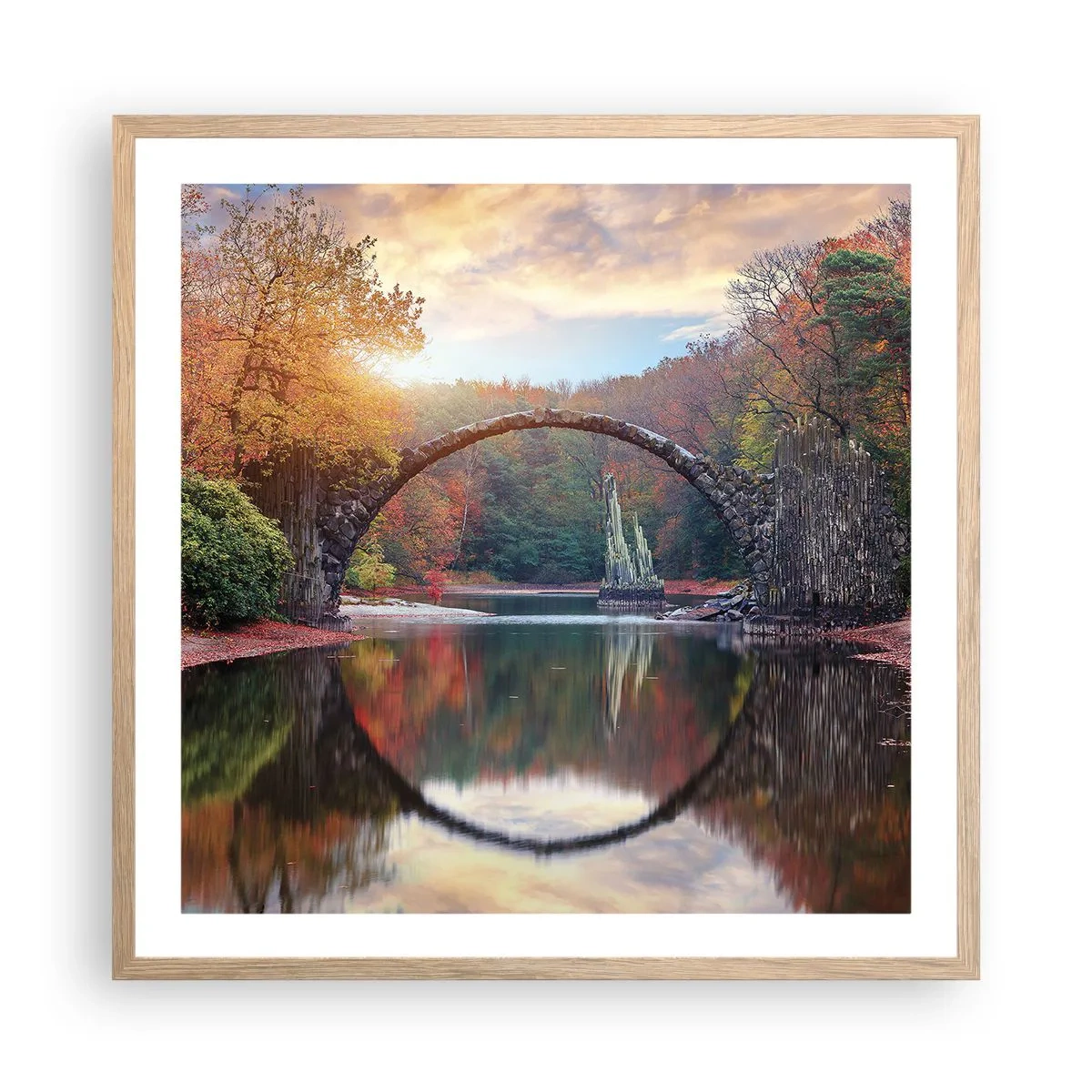 Poster in einem Rahmen aus heller Eiche - Auf der anderen Seite des Spiegels - 60x60 cm