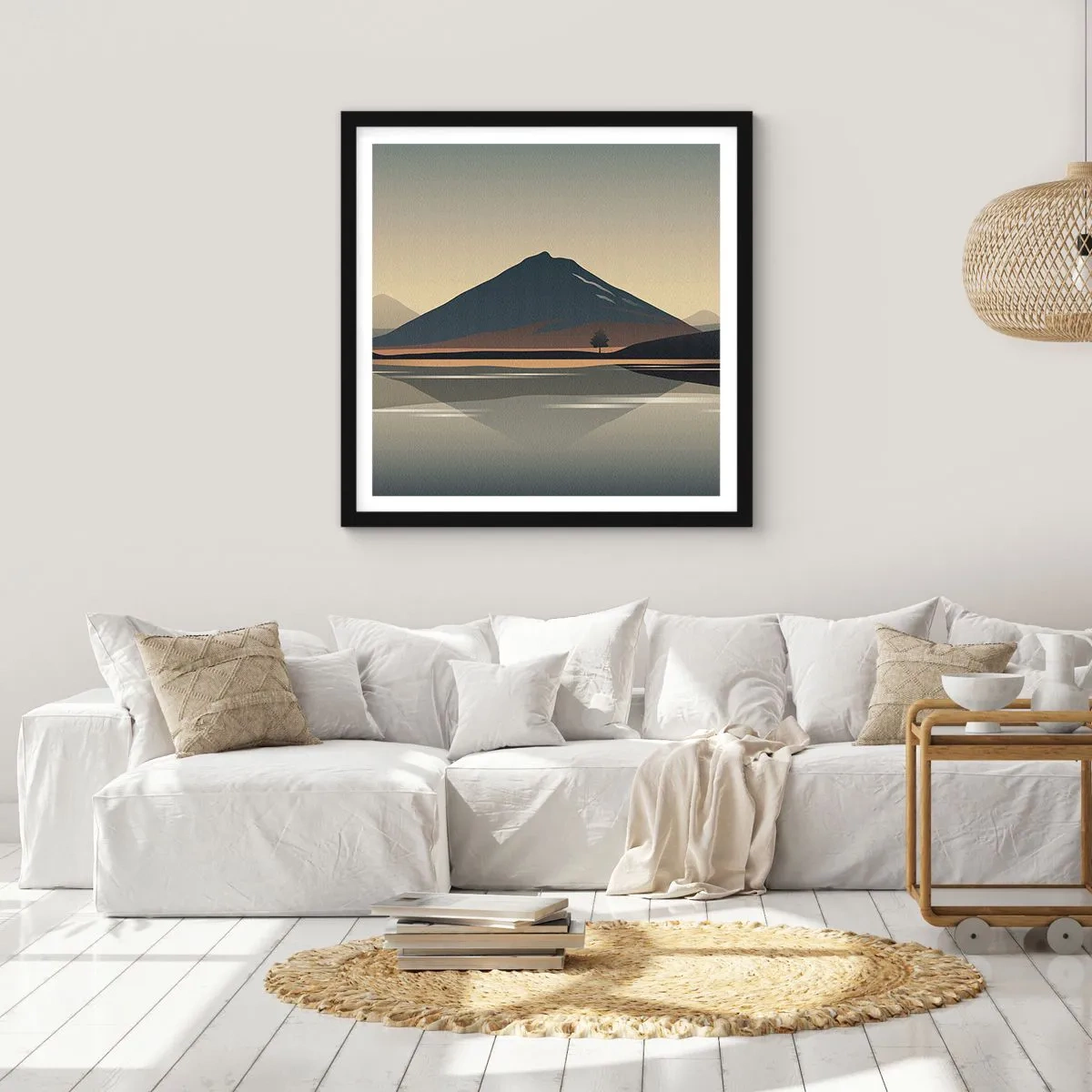 Poster in einem schwarzem Rahmen - Spiegelreflexion - 40x40 cm