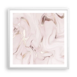 Poster in einem weißen Rahmen - In einem rosa Schal - 60x60 cm