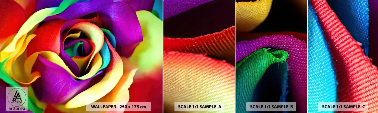 Fototapeten Muster Selbstklebend Deluxe Sticker - Es ist unmöglich - Abstraktion, Blume, Bunte Rose - 100x30 cm