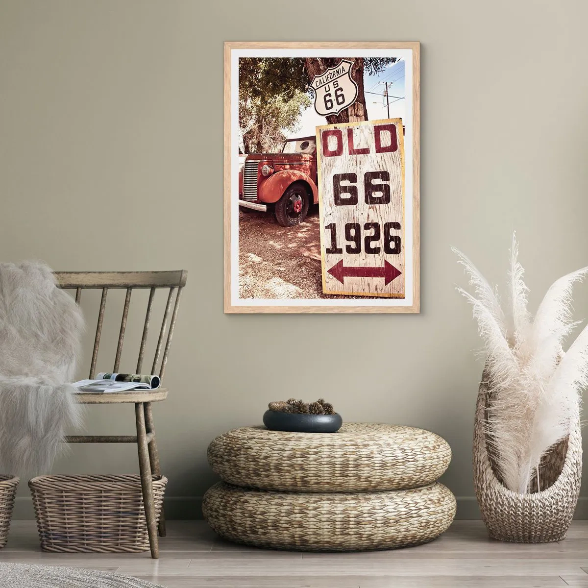 Poster in einem Rahmen aus heller Eiche - Die Legende der amerikanischen Provinz - 50x70 cm