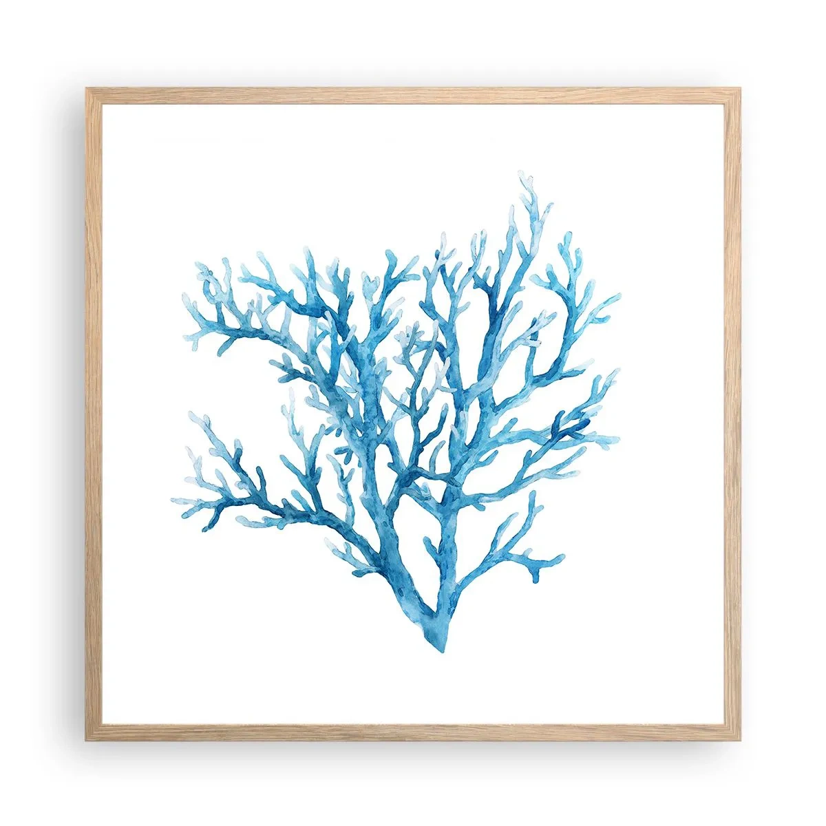 Poster in einem Rahmen aus heller Eiche - Nautisches Filigran - 60x60 cm