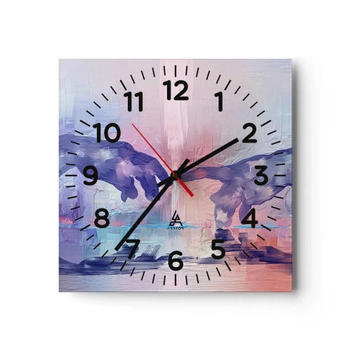 Wanduhr - Glasuhr - Göttlicher Funke des Lebens - 30x30 cm