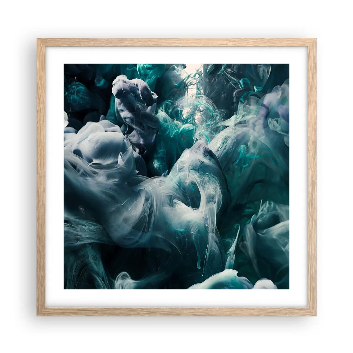 Poster in einem Rahmen aus heller Eiche - Farbbewegung - 50x50 cm