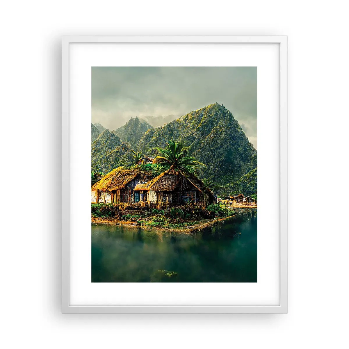 Poster in einem weißen Rahmen - Tropisches Paradies - 40x50 cm