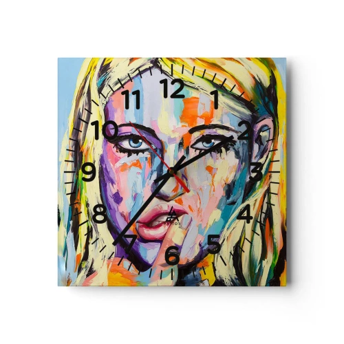 Wanduhr - Glasuhr - Schau ihr direkt in die Augen - 30x30 cm