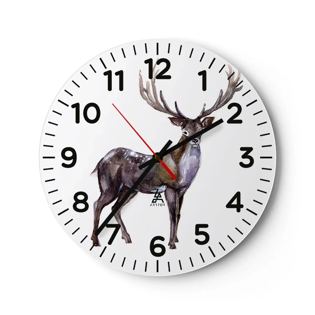 Wanduhr - Glasuhr - König des nördlichen Waldes - 40x40 cm