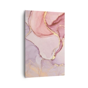 Bild auf Leinwand - Leinwandbild - Zarte abstrakte Muster in Rosa- und Goldtönen - 80x120cm - Eine Liebkosung der Farben - Moderne Wanddekoration für Wohnzimmer und Schlafzimmer ARTTOR