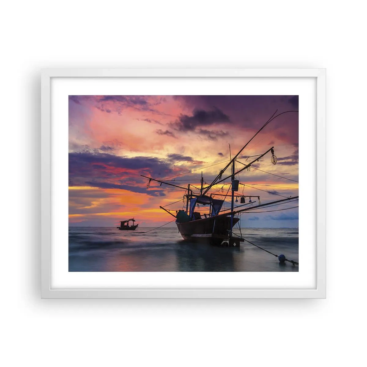 Poster in einem weißen Rahmen - Exotischer Abend - 50x40 cm