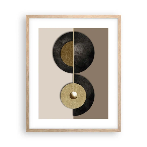 Poster in einem Rahmen aus heller Eiche - Variationen rund um den Kreis - 40x50 cm