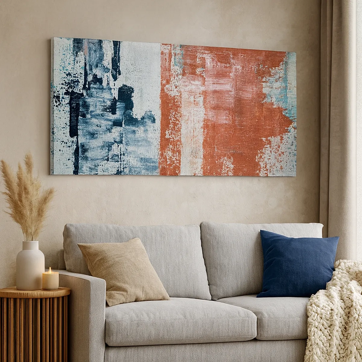 Bild auf Leinwand - Leinwandbild - Fünfzig-Fünfzig abstrakt - 30x30 cm