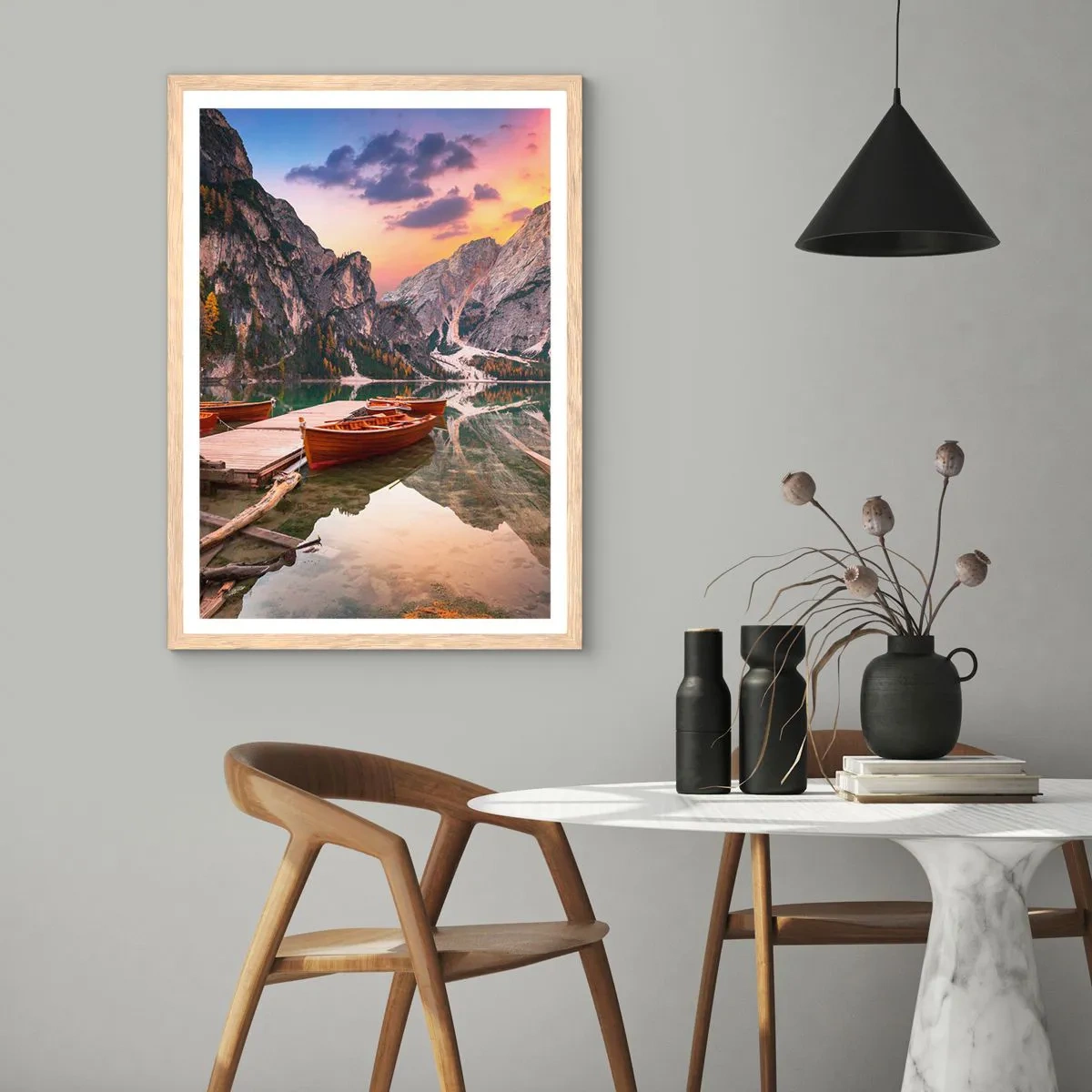 Poster in einem Rahmen aus heller Eiche - Versprechen des Tages - 61x91 cm