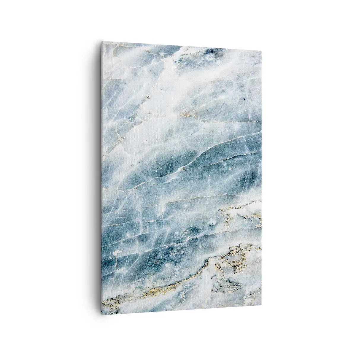 Bild auf Leinwand - Leinwandbild - Marmorstruktur in Blau- und Weißtönen - 80x120cm - Eiswelt - Moderne Wanddekoration für Wohnzimmer und Schlafzimmer ARTTOR