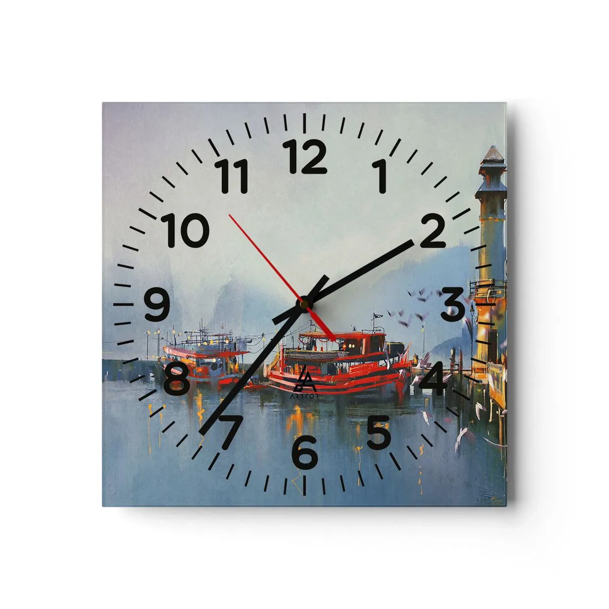 Wanduhr - Glasuhr - Am Ende der Welt - 40x40 cm