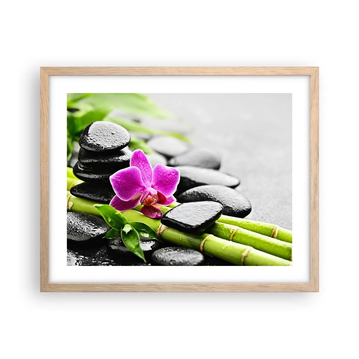 Poster in einem Rahmen aus heller Eiche - In ruhiger Balance - 50x40 cm