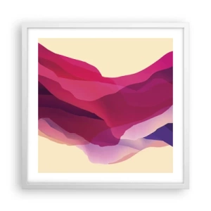 Poster in einem weißen Rahmen - Lila Wellen - 50x50 cm