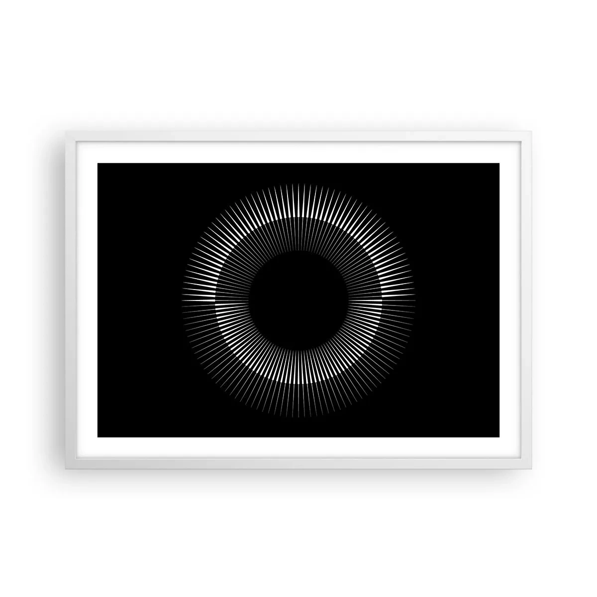 Poster in einem weißen Rahmen - Schwarze Sonne - 70x50 cm