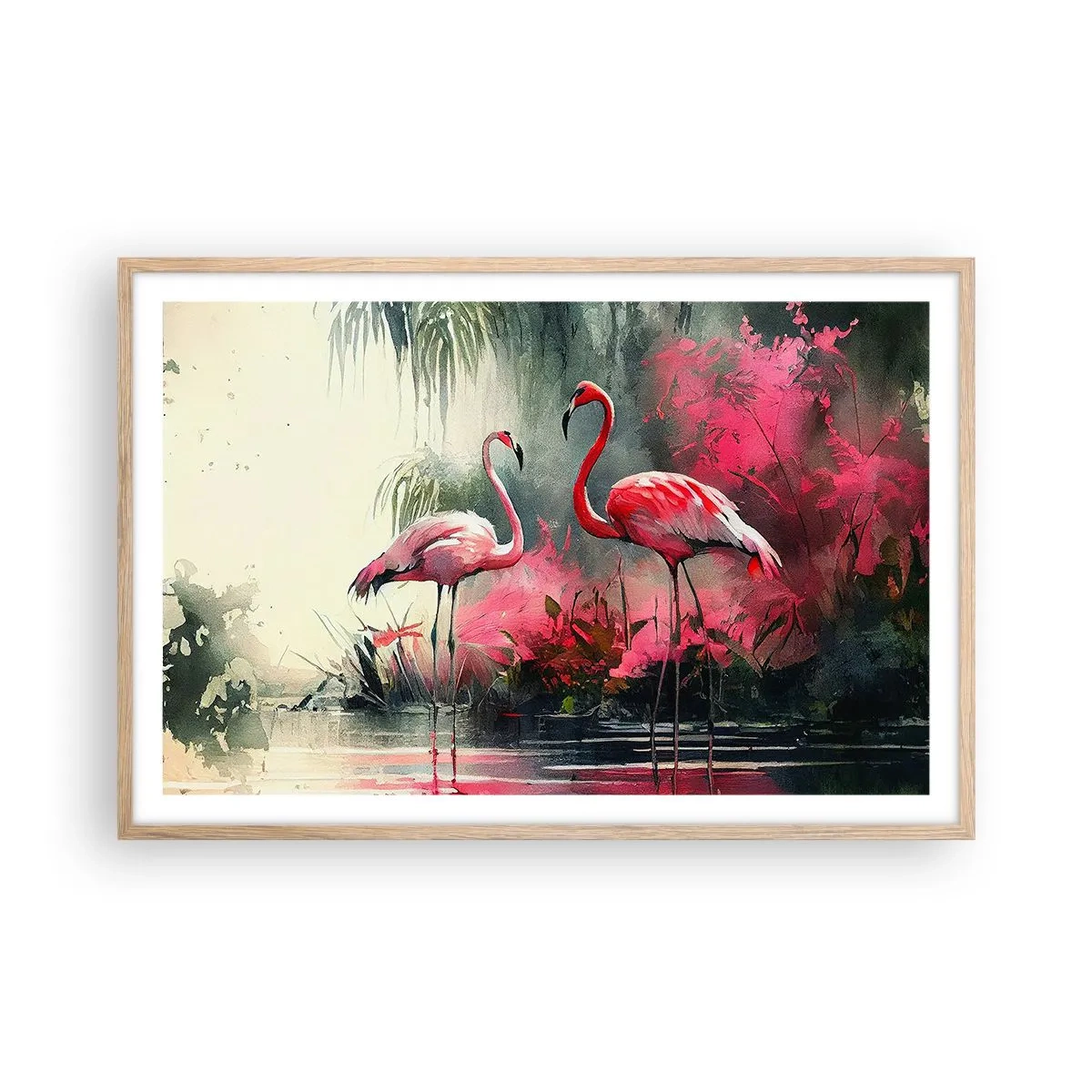 Poster in einem Rahmen aus heller Eiche - Lektion in natürlicher Anmut - 91x61 cm