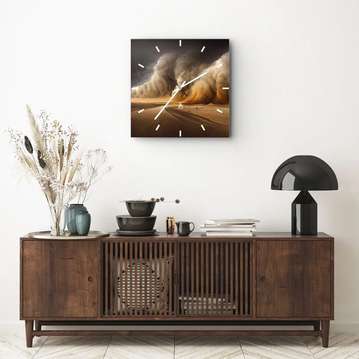 Wanduhr - Glasuhr - Zorn der Wüste - 40x40 cm