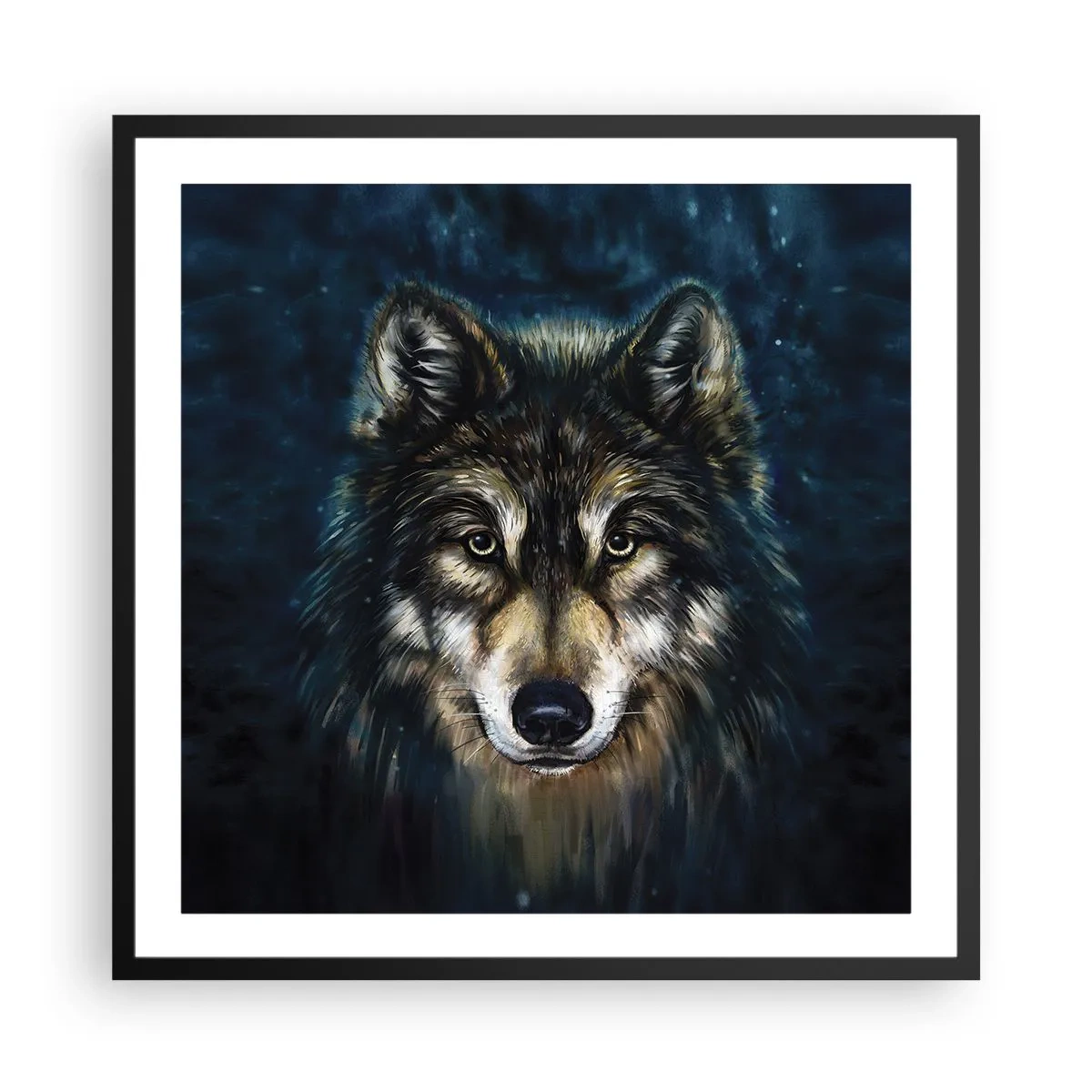 Poster in einem schwarzem Rahmen - Alpha? Und Omega - 60x60 cm