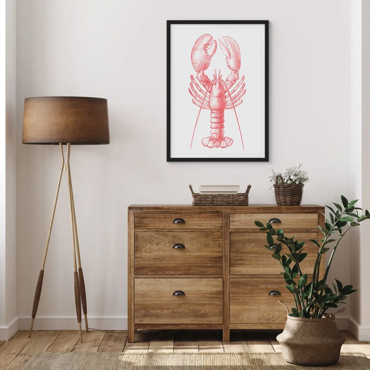 Poster in einem schwarzem Rahmen - Hummer, der Homers würdig ist - 61x91 cm