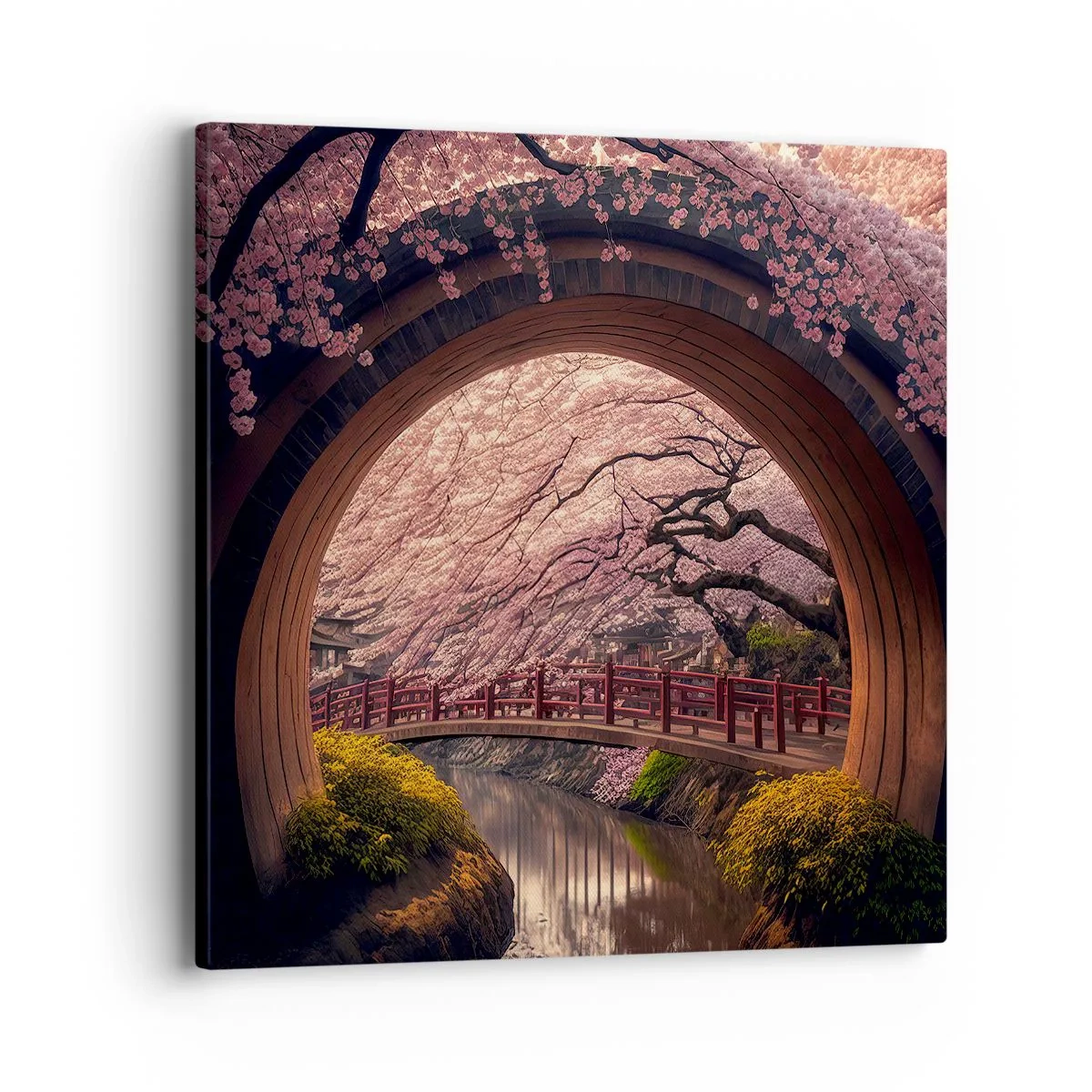 Bild auf Leinwand - Leinwandbild - Japanischer Frühling - 40x40 cm
