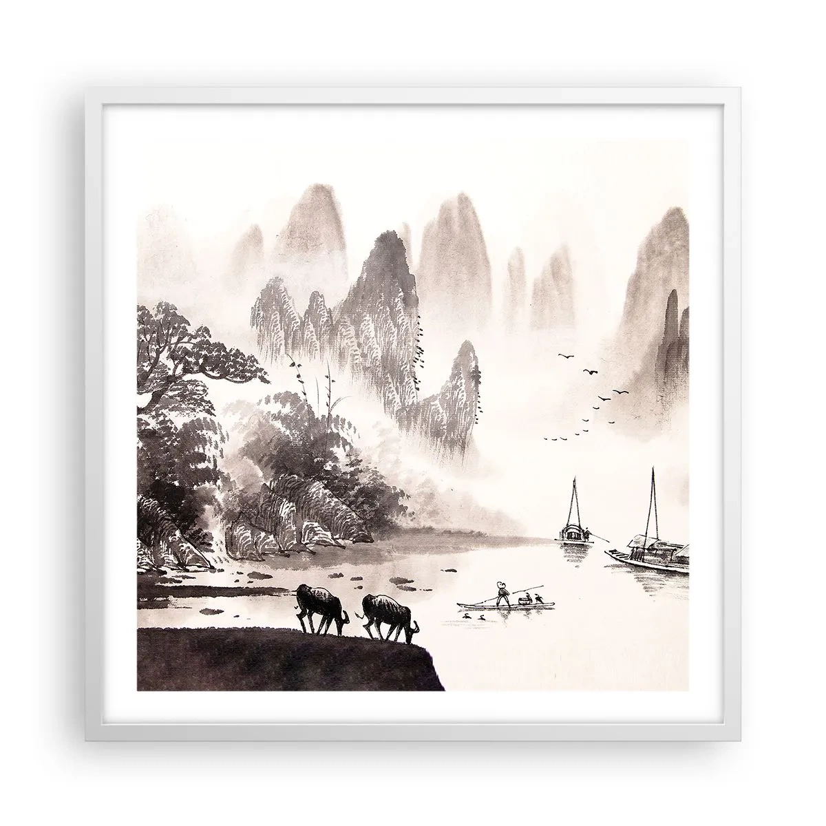 Poster in einem weißen Rahmen - Der exotische Alltag des Ostens - 60x60 cm