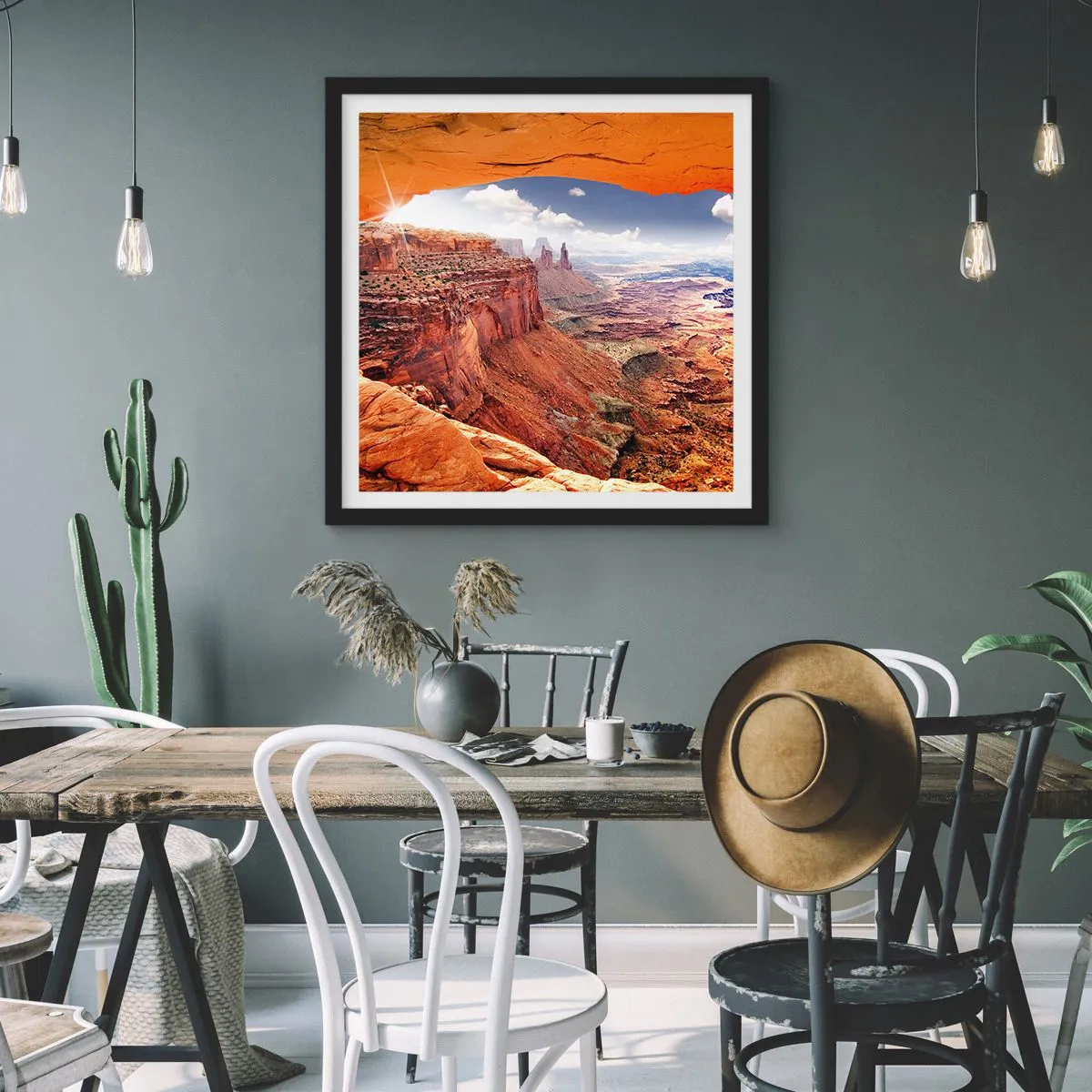 Poster in einem schwarzem Rahmen - Von der Natur selbst geschnitzt - 40x40 cm