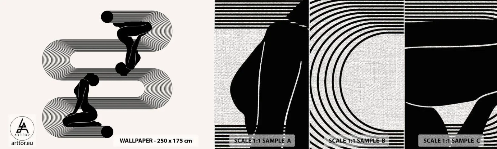 Fototapeten Muster Premium Canvas - Sinnliche Symmetrie - Frauen, Linien, Meditation - 100x30 cm