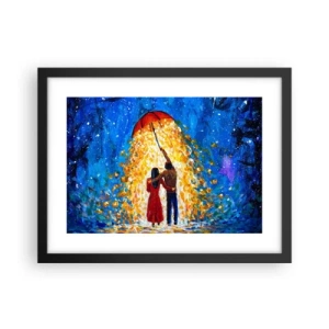 Poster in einem schwarzem Rahmen - Zauber eines Regenabends? - 40x30 cm