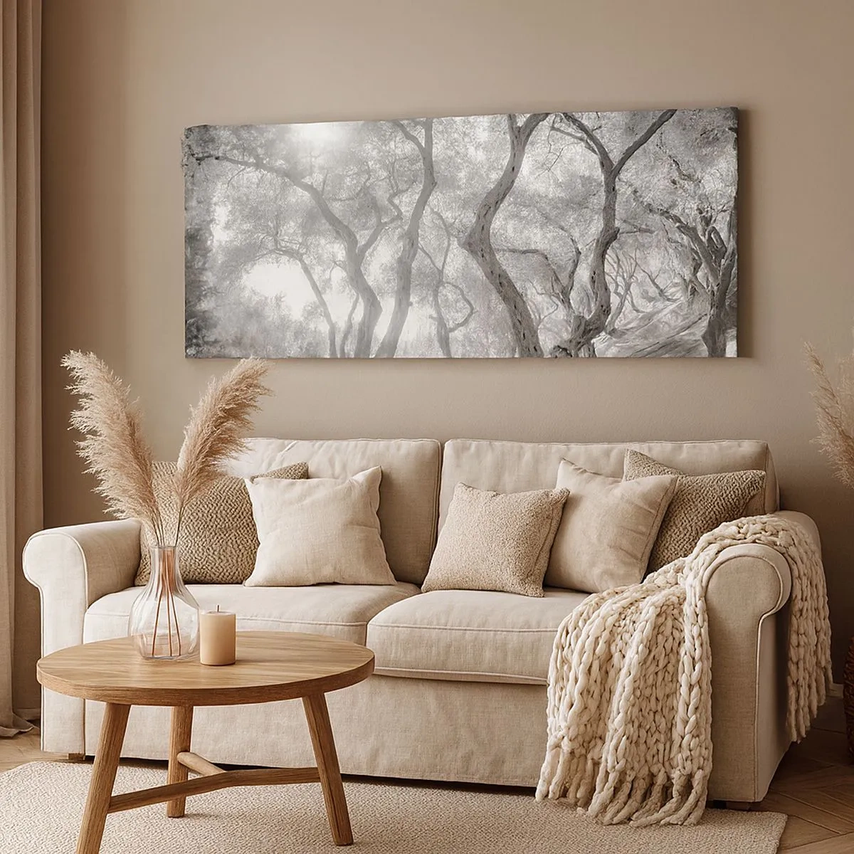 Bild auf Leinwand - Leinwandbild - Im Olivenhain - 100x40 cm