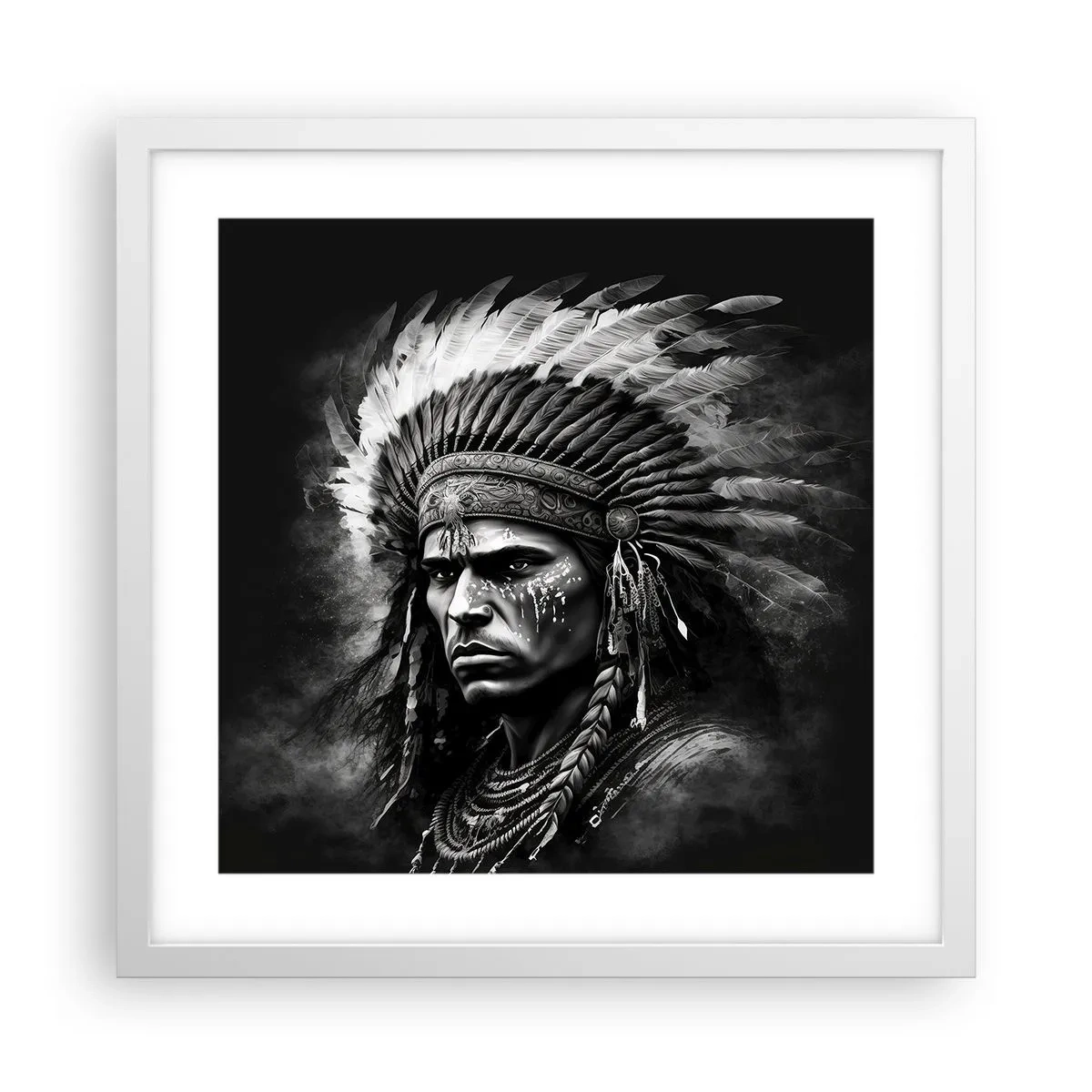 Poster in einem weißen Rahmen - Anführer und Krieger - 40x40 cm