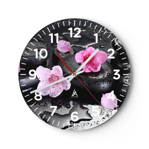 Wanduhr - Glasuhr - Und der Stein fällt vom Herzen - 40x40 cm