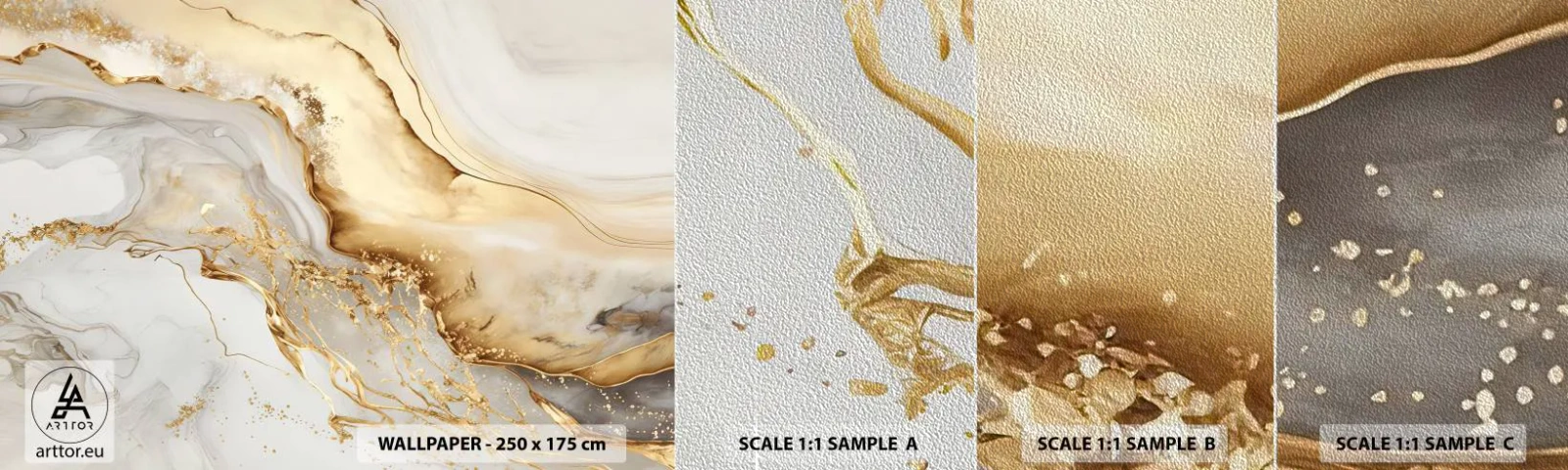 Fototapeten Muster Premium Sand - Abstraktion: Schönheit und Güte - Marmor, Glanz, Elegant - 100x30 cm