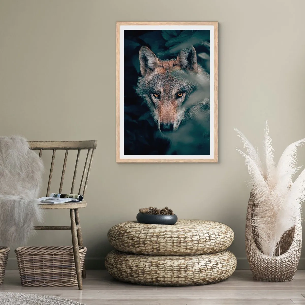 Poster in einem Rahmen aus heller Eiche - Jäger - 50x70 cm